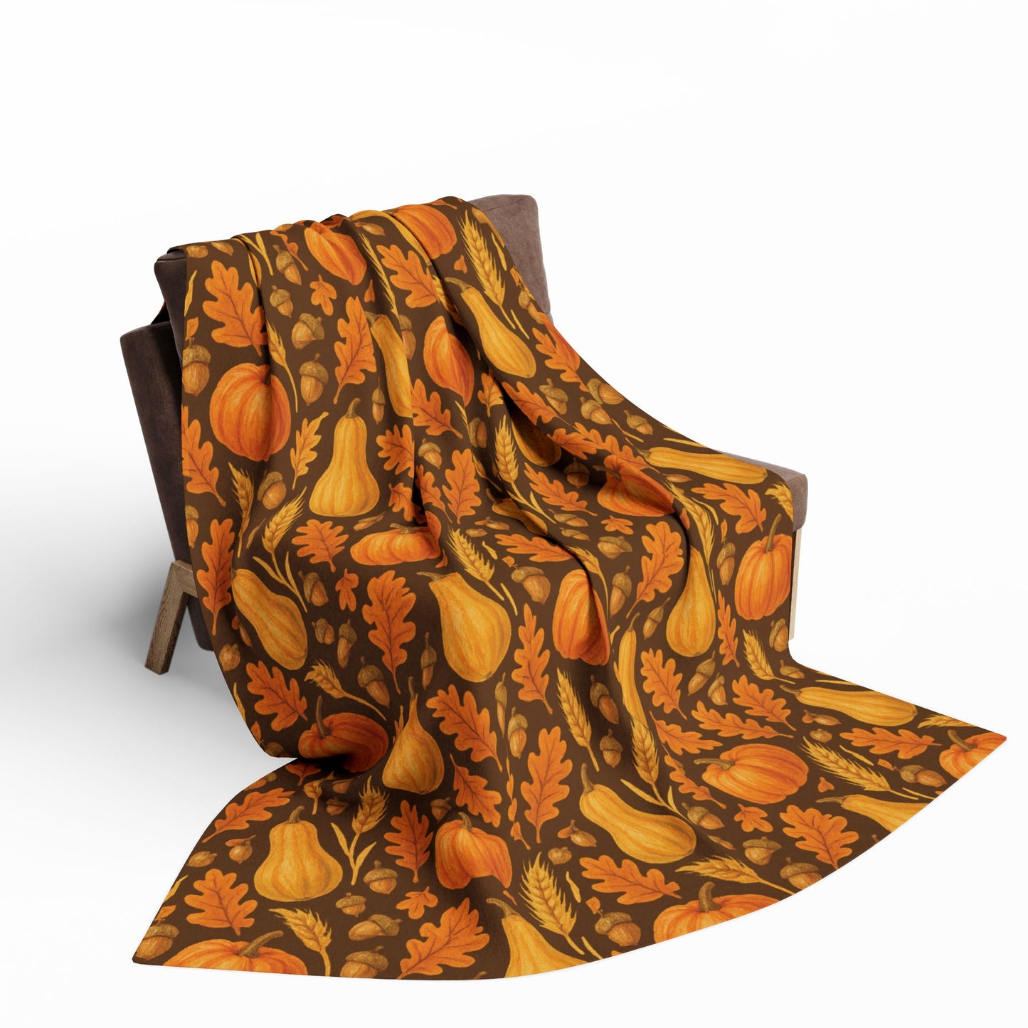 Cozy Autumn Fleece Blanket - Pumpkin and Gourd Design, Fall Decor, Halloween Gift, Warm Throw, Seasonal Home Accessory, Thanksgiving