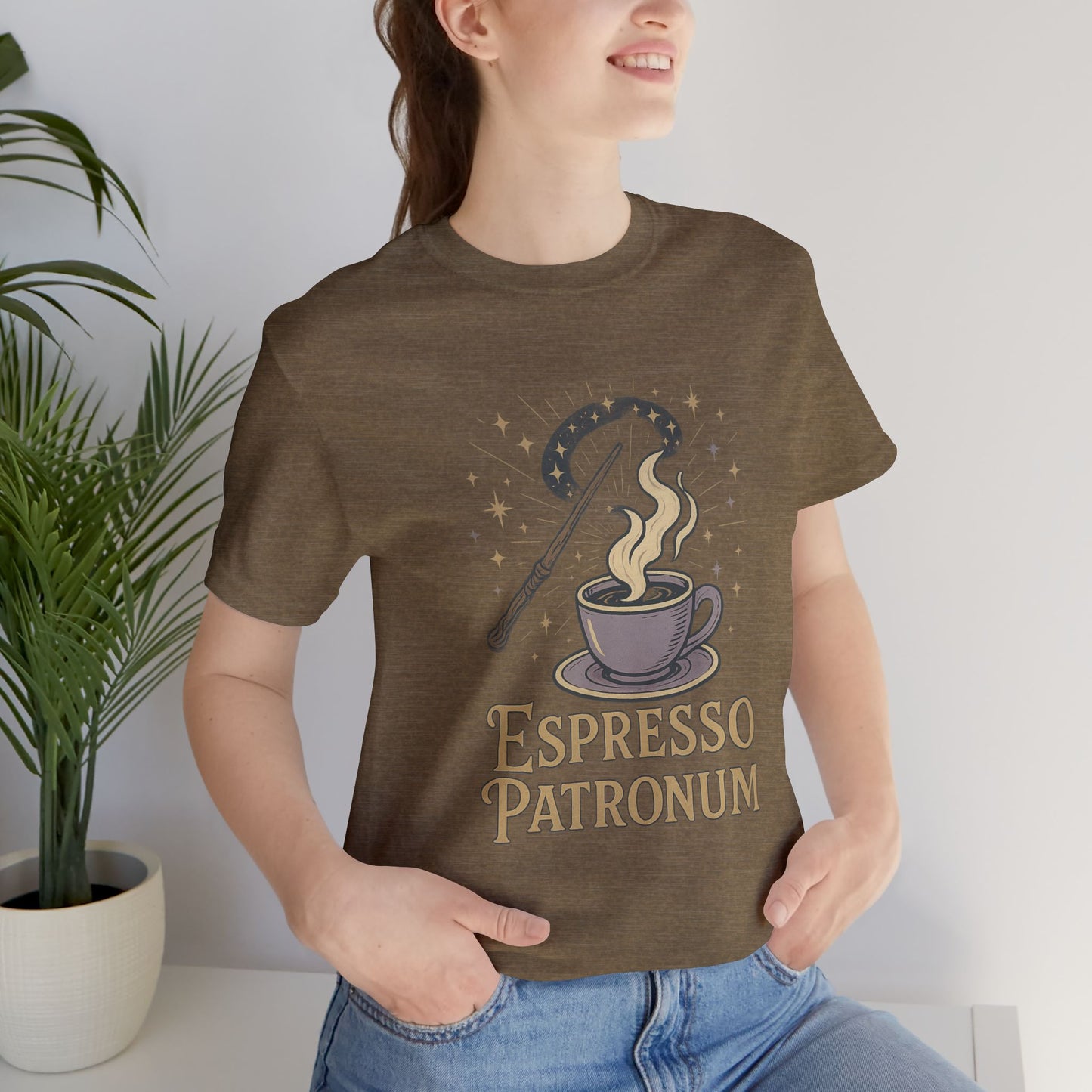 Espresso Patronum T-Shirt - Magical Coffee Tee, Gift for Coffee Lovers, Unisex Wizarding Apparel, Perfect for Casual Wear and Events
