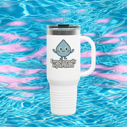 Emotionally Hydrated Insulated Travel Mug - Perfect for Adventure Lovers, Gifts for Friends, Summer Hydration, Outdoor Activities, [...]