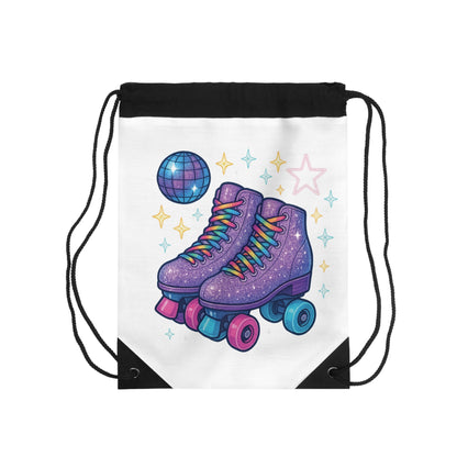 Retro Roller Skates Drawstring Bag - Fun Gym Tote, Sports Bag, Dance Class Essentials, Festival Gear, Unique Gift Idea