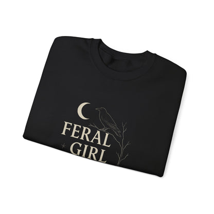Feral Girl Fall Sweatshirt | Cozy Autumn Crewneck | Perfect for Halloween, Harvest Celebrations, Gift for Nature Lovers, Unisex Style