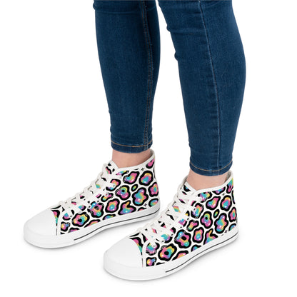 Colorful Leopard Print Women's High Top Sneakers | Trendy Urban Footwear, Fashion Statement, Casual Stylish Kicks, Gift for Her, [...]