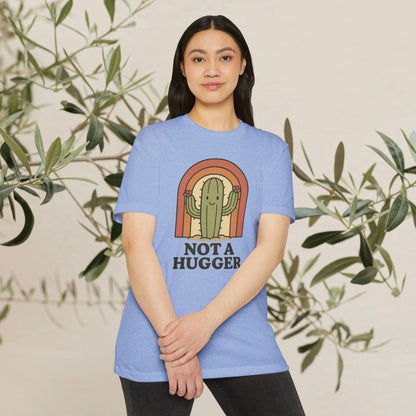 Cactus Humor Tee, Funny Cactus Shirt, Not a Hugger T-shirt, Unisex Casual Wear, Gift for Introverts