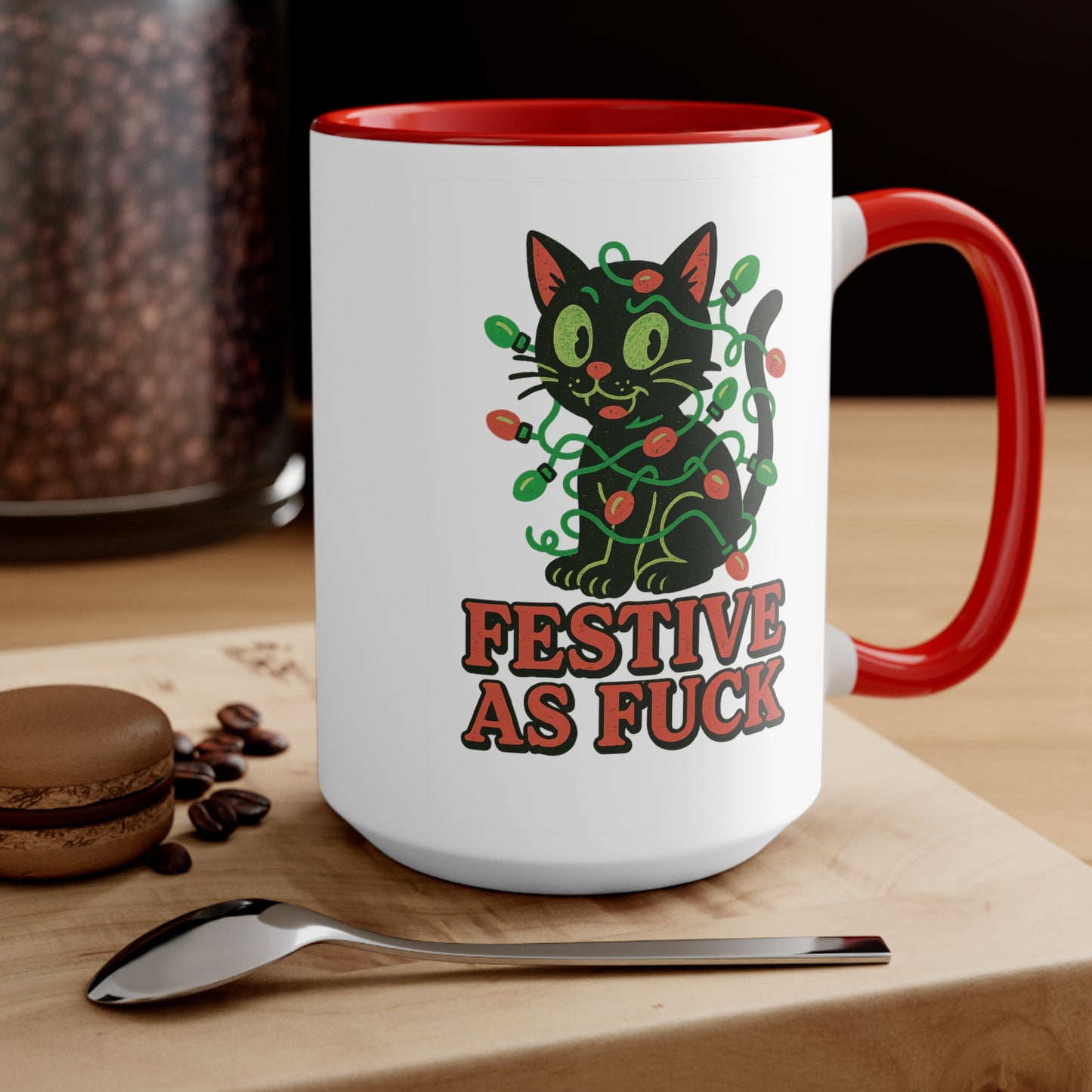 Festive Accent Mugs - Whimsical Holiday Drinkware, Christmas Gift, Cozy Coffee Mug, Unique Housewarming Present, Cute Tea Cup