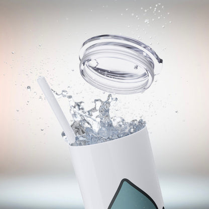 Emotionally Hydrated Tumbler, Cute Water Bottle, 20 oz Slim Cold Drink Cup, Motivational Gift, Summer Hydration, Reusable Straw Cup