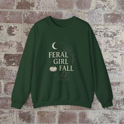 Feral Girl Fall Sweatshirt | Cozy Autumn Crewneck | Perfect for Halloween, Harvest Celebrations, Gift for Nature Lovers, Unisex Style