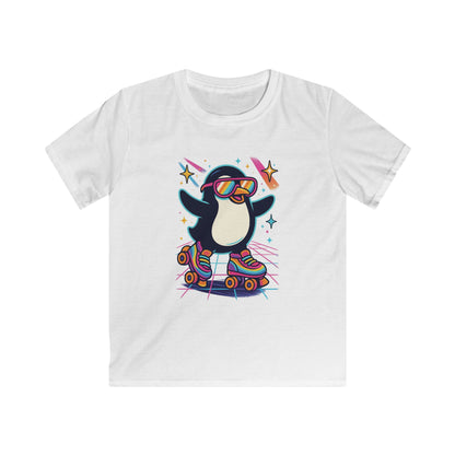 Roller Skating Penguin Kids Tee, Fun Summer Shirt, Birthday Gift, Playful Graphic, Cute Kids Apparel