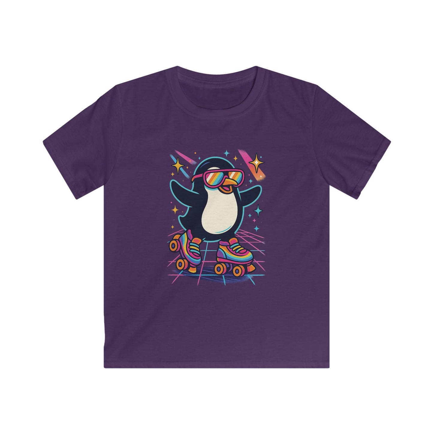 Roller Skating Penguin Kids Tee, Fun Summer Shirt, Birthday Gift, Playful Graphic, Cute Kids Apparel