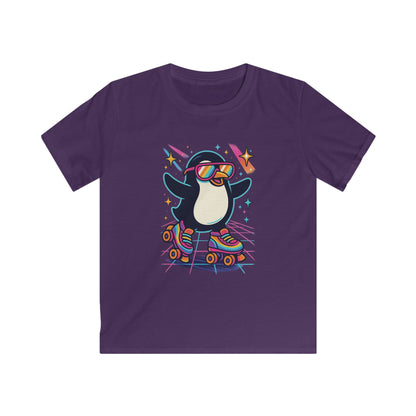 Roller Skating Penguin Kids Tee, Fun Summer Shirt, Birthday Gift, Playful Graphic, Cute Kids Apparel