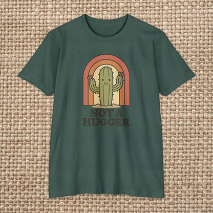 Cactus Humor Tee, Funny Cactus Shirt, Not a Hugger T-shirt, Unisex Casual Wear, Gift for Introverts