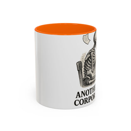 Corporate Humor Coffee Mug, Funny Office Gift, Skeleton Mug, Halloween Decor, Work From Home Coffee Cup, sarcastic office mug