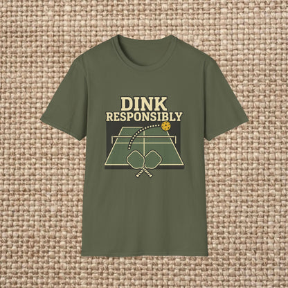 Dink Responsibly T-Shirt - Unisex Softstyle Tee for Pickleball Lovers, Sports Gift, Comfortable Casual Wear, Fun Outdoor, Summer [...]