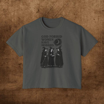 Spooky Women's Boxy Tee, Halloween Shirt, Witchy Vibes Tee, Gift for Witches, Casual Witch Merchandise