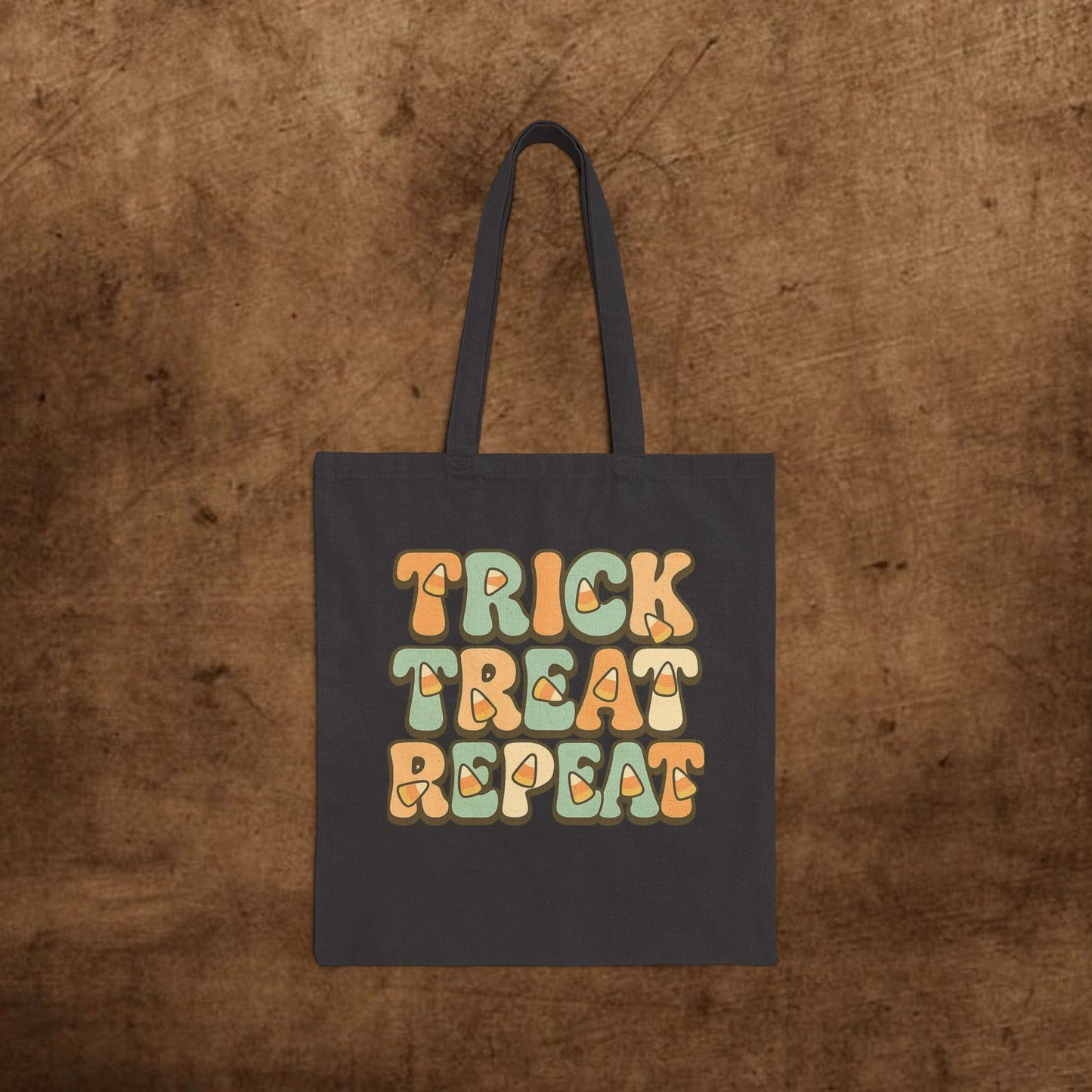 Trick or Treat Cotton Canvas Tote Bag | Halloween Reusable Shopper, Eco-Friendly Gift, Seasonal Carryall, Trick Treat Repeat Tote