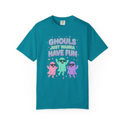 Fun Ghouls Graphic T-Shirt, Halloween Shirt, Unisex Tee, Ghost Lovers Gift, Party Apparel, Cute Summer Outfit