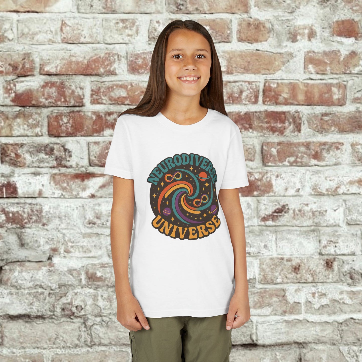 Neurodiverse Universe Youth Tee, Cool Children's T-Shirt, Educational Apparel, Gift for Kids, Space-themed Youth Shirt