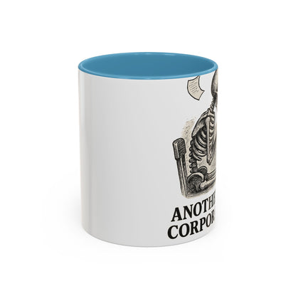 Corporate Humor Coffee Mug, Funny Office Gift, Skeleton Mug, Halloween Decor, Work From Home Coffee Cup, sarcastic office mug