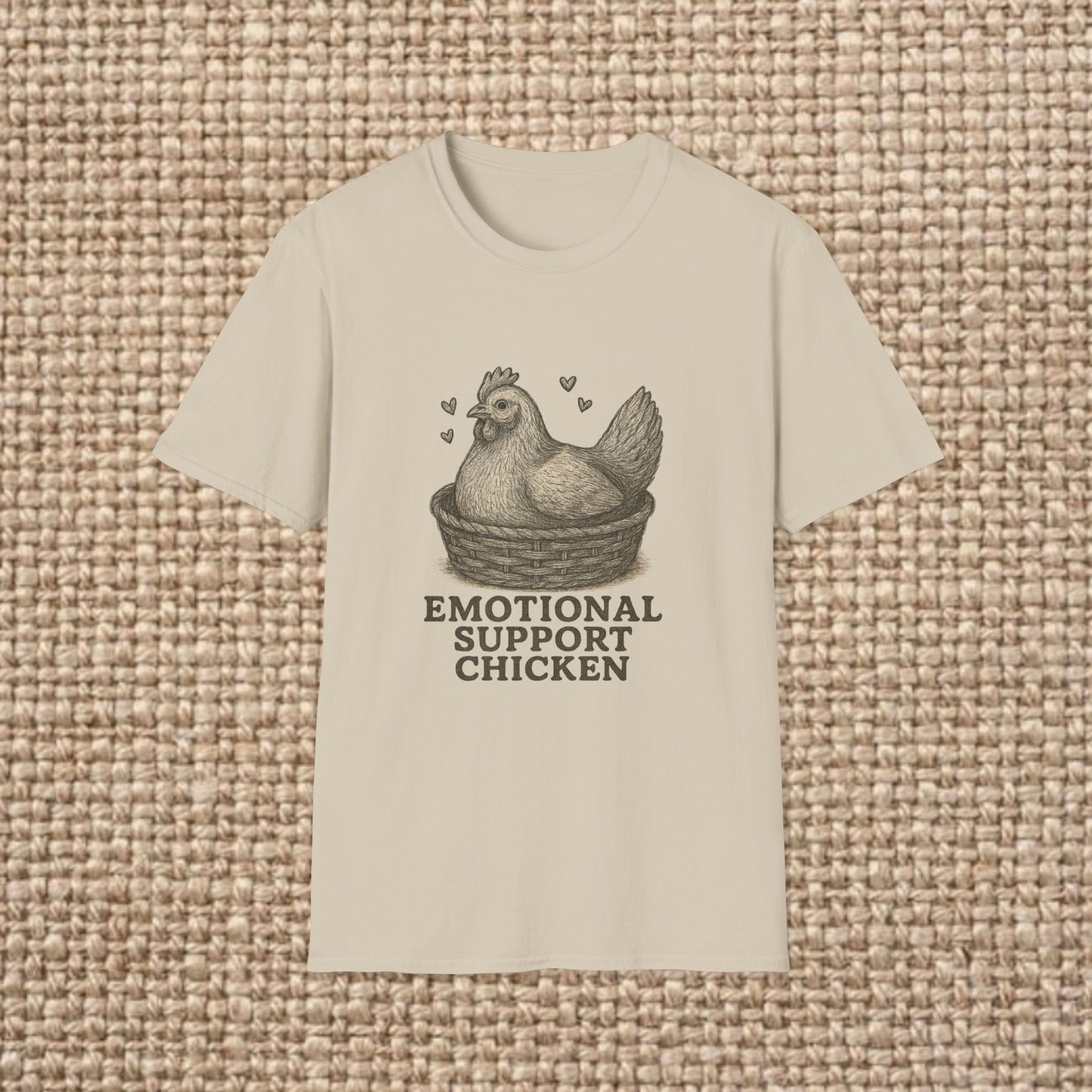 Emotional Support Chicken T-Shirt, Funny Chicken Tee, Farm Animal Gift, Quirky Humor Shirt, Cute Casual Wear, Unisex Apparel