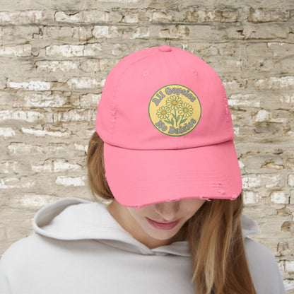 Distressed Cap, Funny Hat, Unisex Cap, All Oopise No Daisies