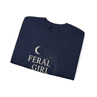 Feral Girl Fall Sweatshirt | Cozy Autumn Crewneck | Perfect for Halloween, Harvest Celebrations, Gift for Nature Lovers, Unisex Style