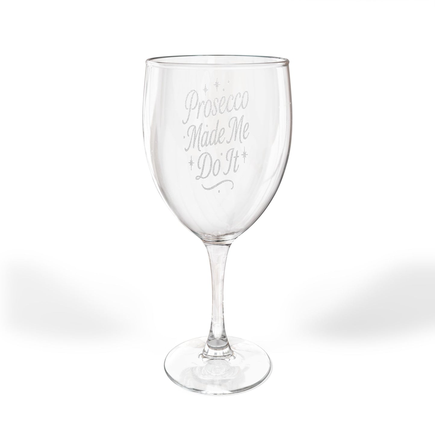 “Prosecco Made Me Do It” Wine Glass - Engraved 10.5oz Prosecco Celebration Gift, Bridal Shower, Bachelorette Party, Wedding, Special Occasion