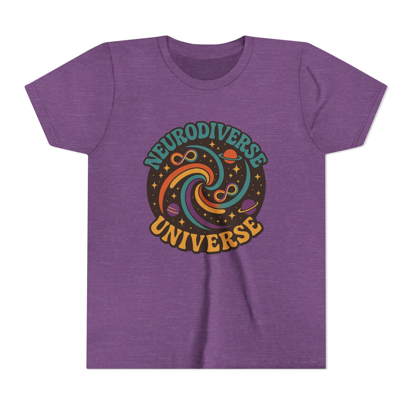 Neurodiverse Universe Youth Tee, Cool Children's T-Shirt, Educational Apparel, Gift for Kids, Space-themed Youth Shirt