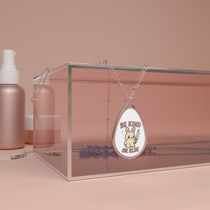 Cute Bunny Quote Necklace, Be Kind or Else, Animal Lover Jewelry, Gifts for Her, Everyday Wear, Easter Gift, Friendship Necklace