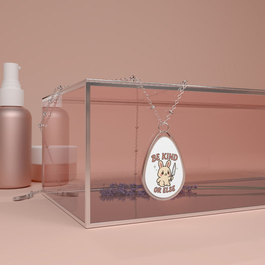 Cute Bunny Quote Necklace, Be Kind or Else, Animal Lover Jewelry, Gifts for Her, Everyday Wear, Easter Gift, Friendship Necklace