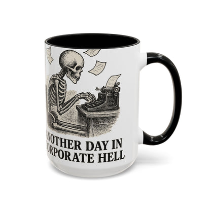 Corporate Humor Coffee Mug, Funny Office Gift, Skeleton Mug, Halloween Decor, Work From Home Coffee Cup, sarcastic office mug