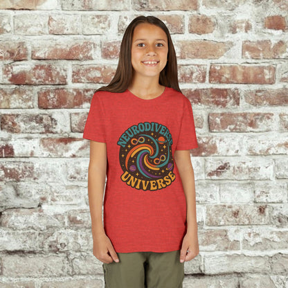Neurodiverse Universe Youth Tee, Cool Children's T-Shirt, Educational Apparel, Gift for Kids, Space-themed Youth Shirt