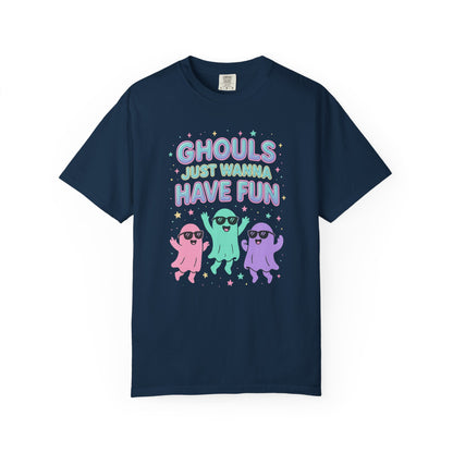 Fun Ghouls Graphic T-Shirt, Halloween Shirt, Unisex Tee, Ghost Lovers Gift, Party Apparel, Cute Summer Outfit