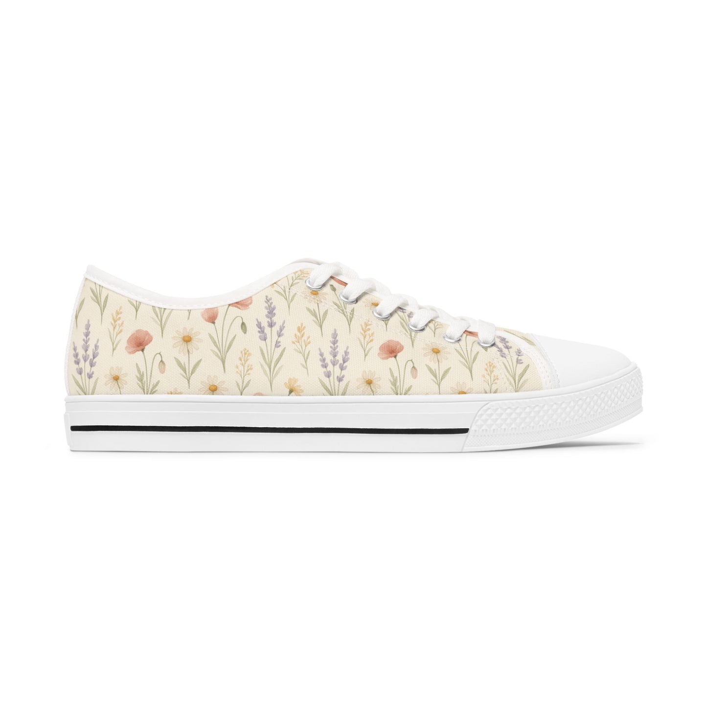 Floral Women's Low Top Sneakers | Cute Casual Shoes, Spring Fashion, Everyday Wear, Gift for Her, Comfort Sneakers