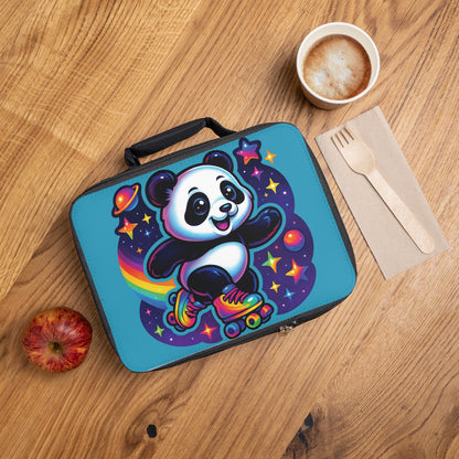 Cute Panda Skating Lunch Bag, Kids Lunchbox, Fun Insulated Tote, School Supplies, Back to School Gift, Animal Theme Accessories
