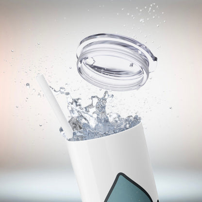 Emotionally Hydrated Tumbler, Cute Water Bottle, 20 oz Slim Cold Drink Cup, Motivational Gift, Summer Hydration, Reusable Straw Cup