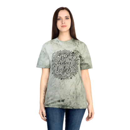 Colorful Graphic Tee for Relaxed Days, Not Today Bitch Shirt, Unisex Tie-Dye T-Shirt, Casual Everyday Wear, Quirky Gift Idea