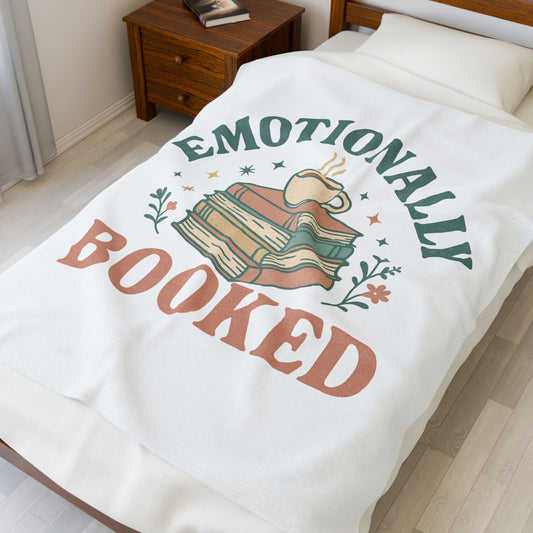 Cozy Velveteen Plush Blanket - Perfect for Book Lovers, Gift for Readers, Home Décor, Emotional Comfort, Relaxing Evenings