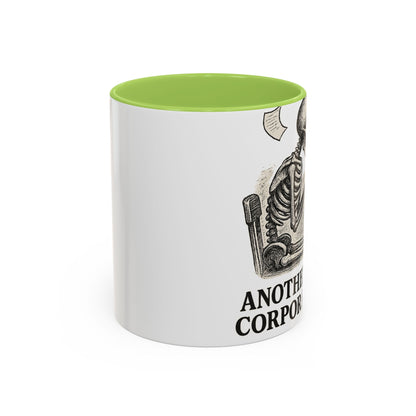Corporate Humor Coffee Mug, Funny Office Gift, Skeleton Mug, Halloween Decor, Work From Home Coffee Cup, sarcastic office mug