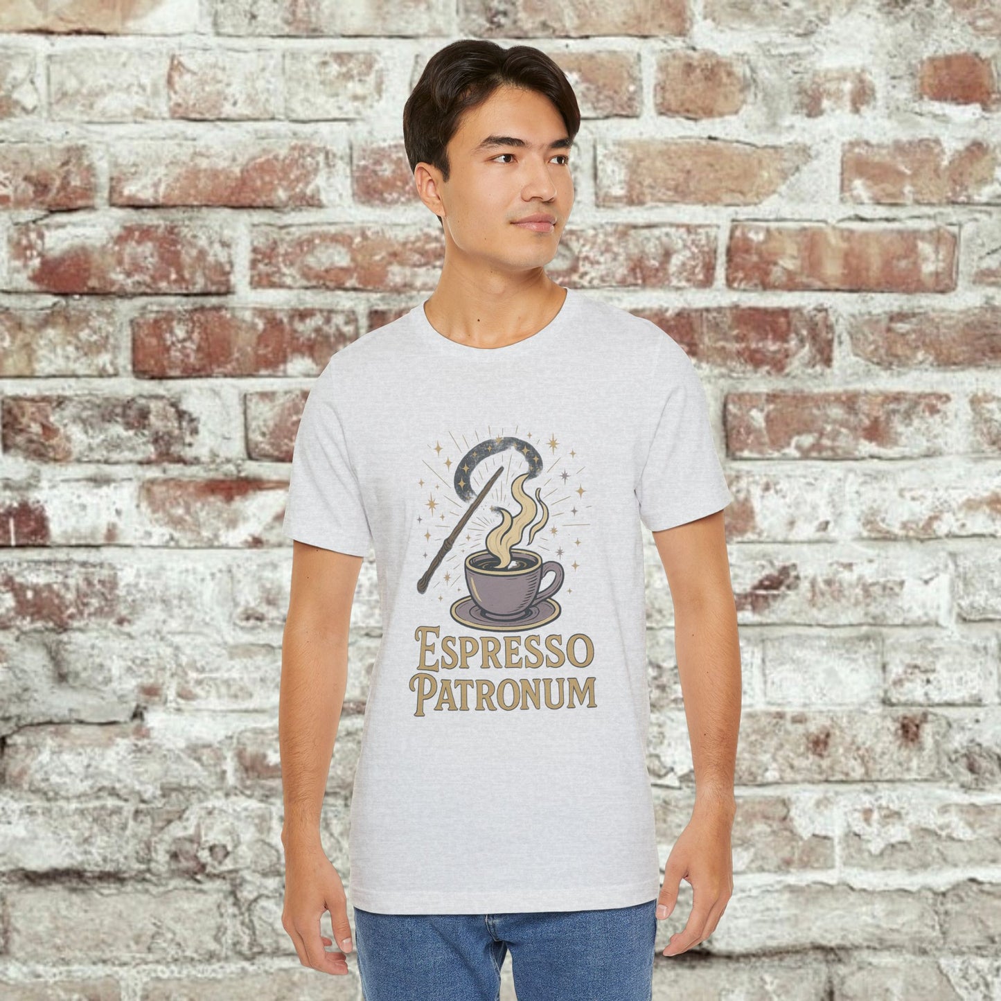 Espresso Patronum T-Shirt - Magical Coffee Tee, Gift for Coffee Lovers, Unisex Wizarding Apparel, Perfect for Casual Wear and Events