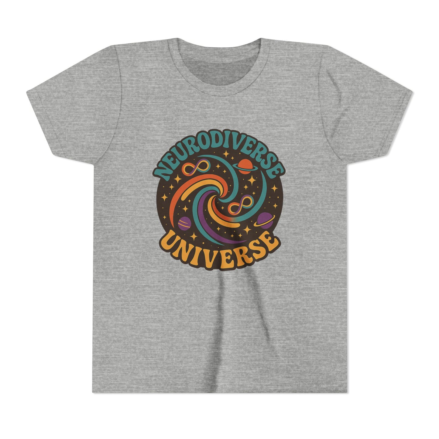 Neurodiverse Universe Youth Tee, Cool Children's T-Shirt, Educational Apparel, Gift for Kids, Space-themed Youth Shirt