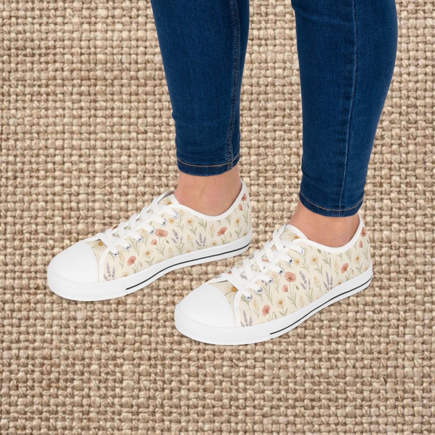 Floral Women's Low Top Sneakers | Cute Casual Shoes, Spring Fashion, Everyday Wear, Gift for Her, Comfort Sneakers