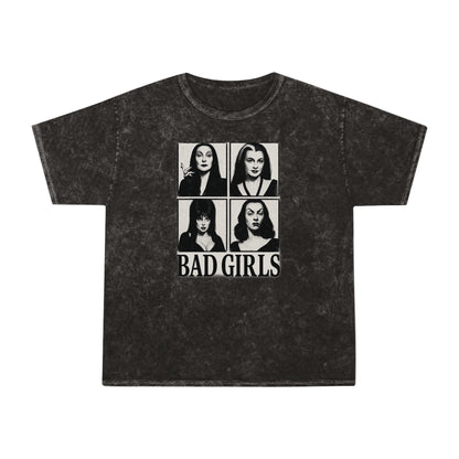 Bad Girls Unisex Mineral Wash T-Shirt | Vintage Graphic Tee, Trendy Casual Wear, Perfect for Gifting, Festival Fashion, Everyday Outfits