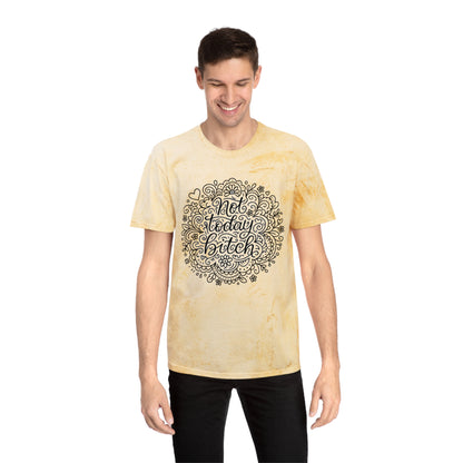 Colorful Graphic Tee for Relaxed Days, Not Today Bitch Shirt, Unisex Tie-Dye T-Shirt, Casual Everyday Wear, Quirky Gift Idea